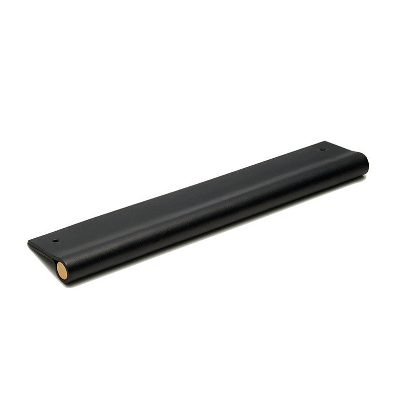 Leather Recessed Pulls | Black | Matching Edge | Brass Core | from