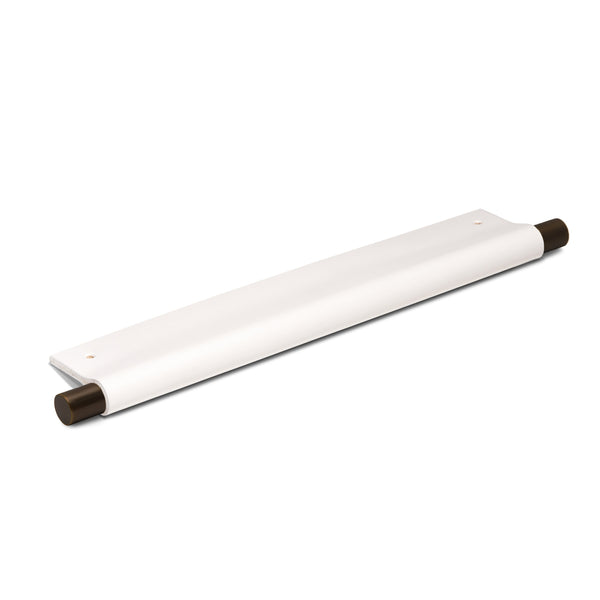 Leather Recessed Pulls | White | Matching Edge | Exposed Aged Brass Core | from