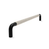 Contour Door Handle | Black Matt with Classic Grey Leather Wrap | from