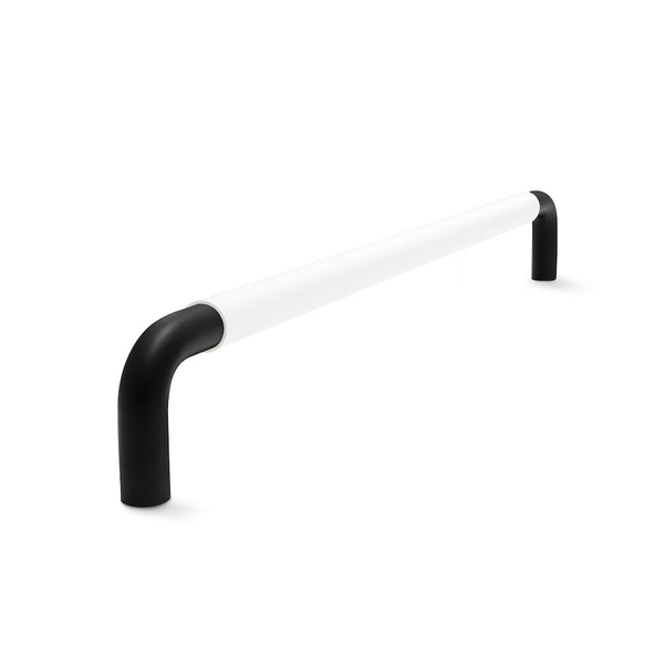 Contour Door Handle | Black Matt with White Leather Wrap | from