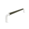 Contour Cabinetry Handle | White Satin with Olive Leather Wrap | from