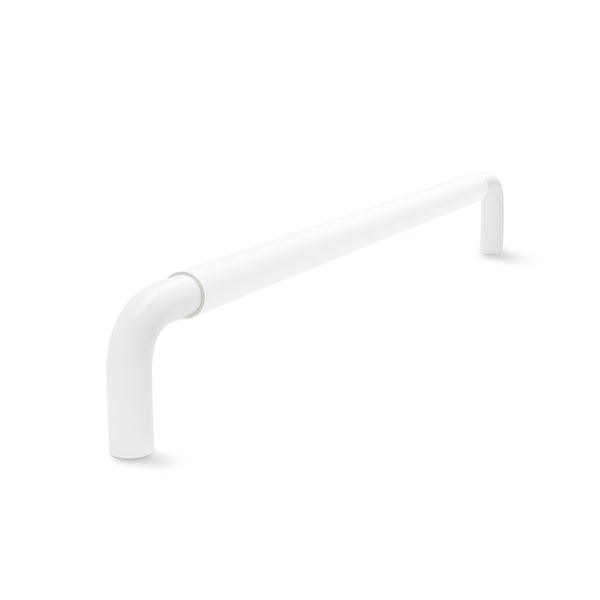 Contour Door Handle | White Satin with White Leather Wrap | from