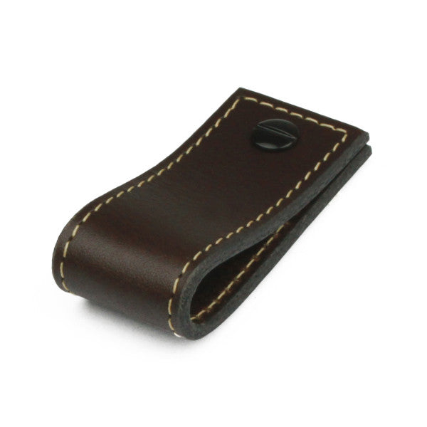 Leather Tab | Contrast Stitch | Chocolate