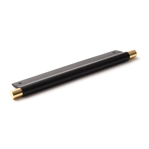 Leather Recessed Pulls | Black | Matching Edge | Exposed Brass Core | from