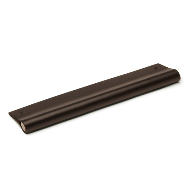Leather Recessed Pulls | Chocolate | Black Edge | Raw Oak Core | from
