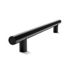 Metal Bar Door Handle | 600mm | Black Satin | Back to Back Pair | No Leather Wrap