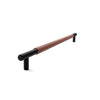 Slimline Cabinetry Handle | Black Matt with British Tan Leather Wrap | from