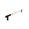 Slimline Cabinetry Handle | Black Matt with Natural Leather Wrap | from