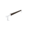 Slimline Cabinetry Handle | White Satin with Chocolate Leather Wrap | from