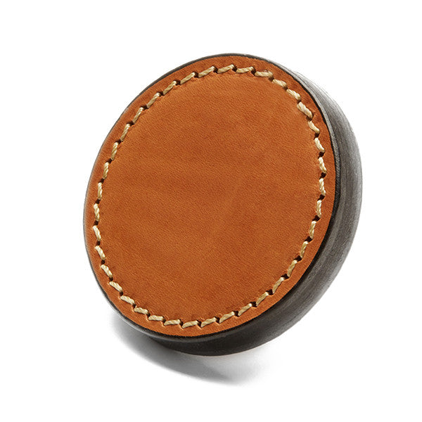 Leather Stacked Joinery Handle | Contrast Stitch | Saddle Tan