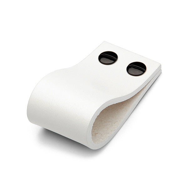 Leather Tab Wide  | White