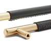 Slimline Cabinetry Handle | Brass Polished with Olive Leather Wrap | from