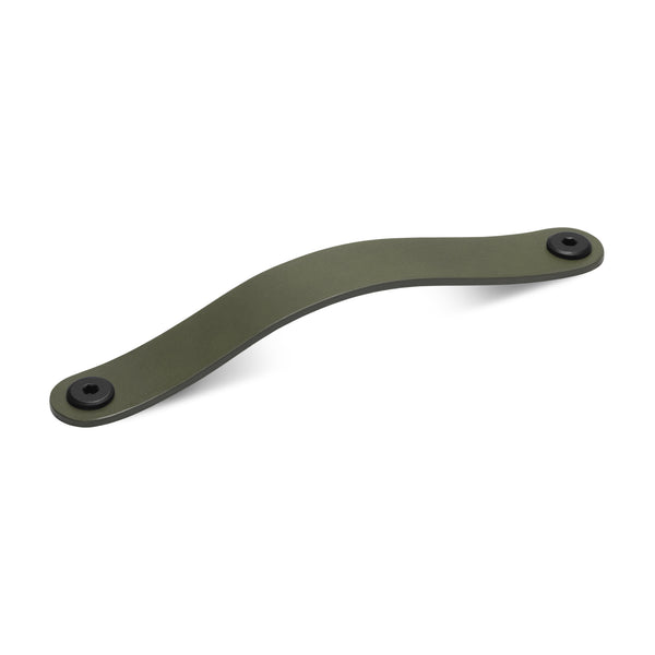 Leather Flat Rounded Handle | Olive (Fixings Included)