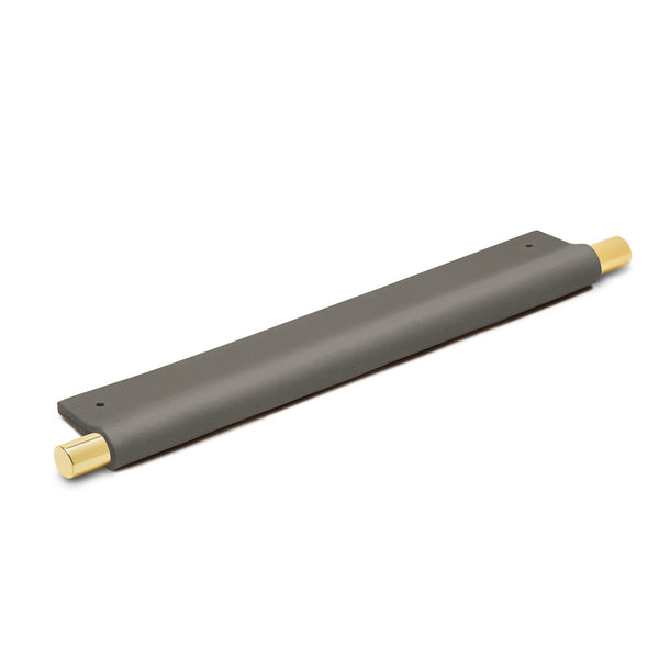 Leather Recessed Pulls | Slate | Matching Edge | Exposed Brass Core | from