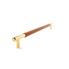 Slimline Cabinetry Handle | Brass Polished with Saddle Leather Wrap | from