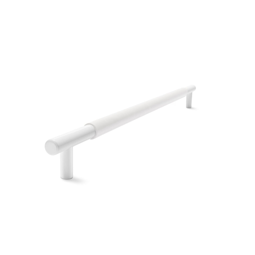 Slimline Cabinetry Handle | White Satin with White Leather Wrap | from